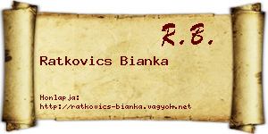 Ratkovics Bianka névjegykártya